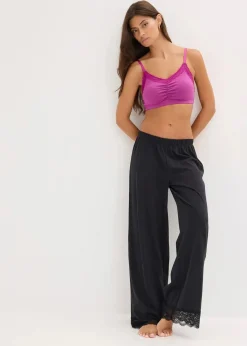 bonprix Wäsche·Baumwollunterwäsche|Nachhaltigere Materialien^Bustier mit Bio-Baumwolle und Spitze dunkelfuchsia
