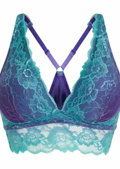 bonprix Nachhaltigere Materialien|Bhs^Bustier mit zarter Spitze im Farbverlauf lila/smaragd