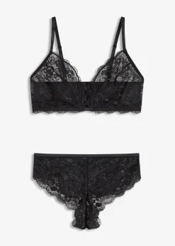 bonprix Erotikwäsche|Bhs^Bustier und Brazil ouvert (2-tlg.Set) schwarz