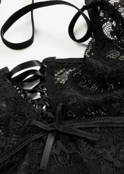 bonprix Wäsche·Dessous|Wäsche·Erotikwäsche^Bustier und String ouvert (2-tlg.Set) schwarz