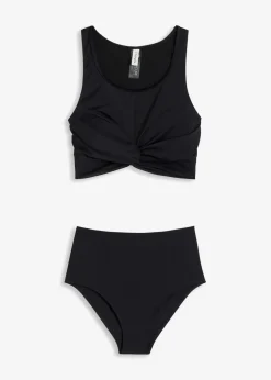 bonprix Nachhaltigere Materialien|Bademode·Bikinis^Bustier-Bikini in Wickeloptik (2-tlg.Set) schwarz