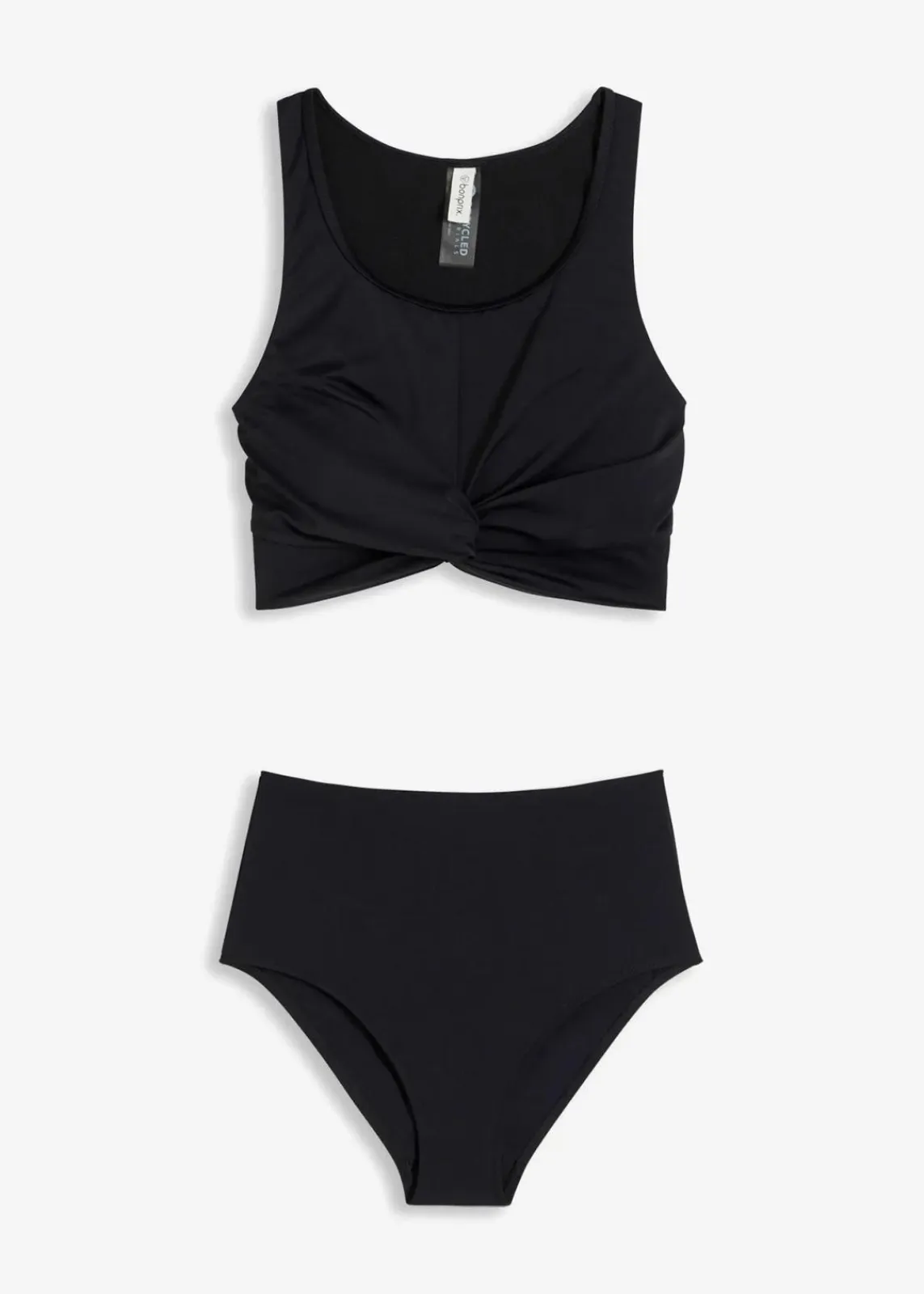 bonprix Nachhaltigere Materialien|Bademode·Bikinis^Bustier-Bikini in Wickeloptik (2-tlg.Set) schwarz