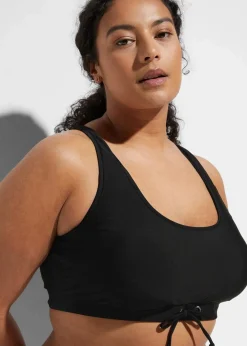 bonprix Nachhaltigere Materialien|Sport Bademode^Bustier-Bikini mit Badeshorts (2-tlg.Set) schwarz