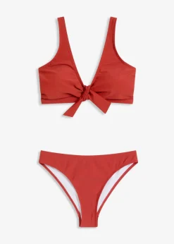 bonprix Nachhaltigere Materialien|Bademode·Bikinis^Bustier-Bikini mit Bindeband (2-tlg.Set) rostorange