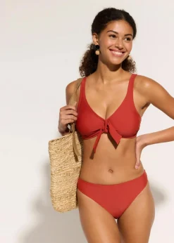 bonprix Nachhaltigere Materialien|Bademode·Bikinis^Bustier-Bikini mit Bindeband (2-tlg.Set) rostorange