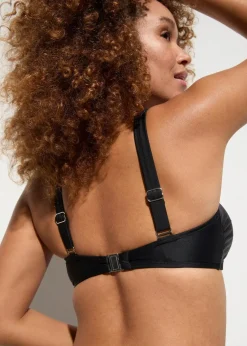 bonprix Nachhaltigere Materialien|Bikinis^Bustier-Bikini mit Bindeband (2-tlg.Set) schwarz