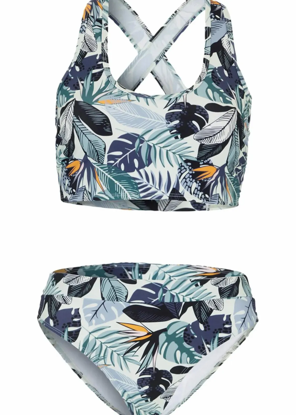 bonprix Nachhaltigere Materialien|Sport Bademode^Bustier-Bikini mit gekreuzten Trägern (2-tlg.Set) grün floral