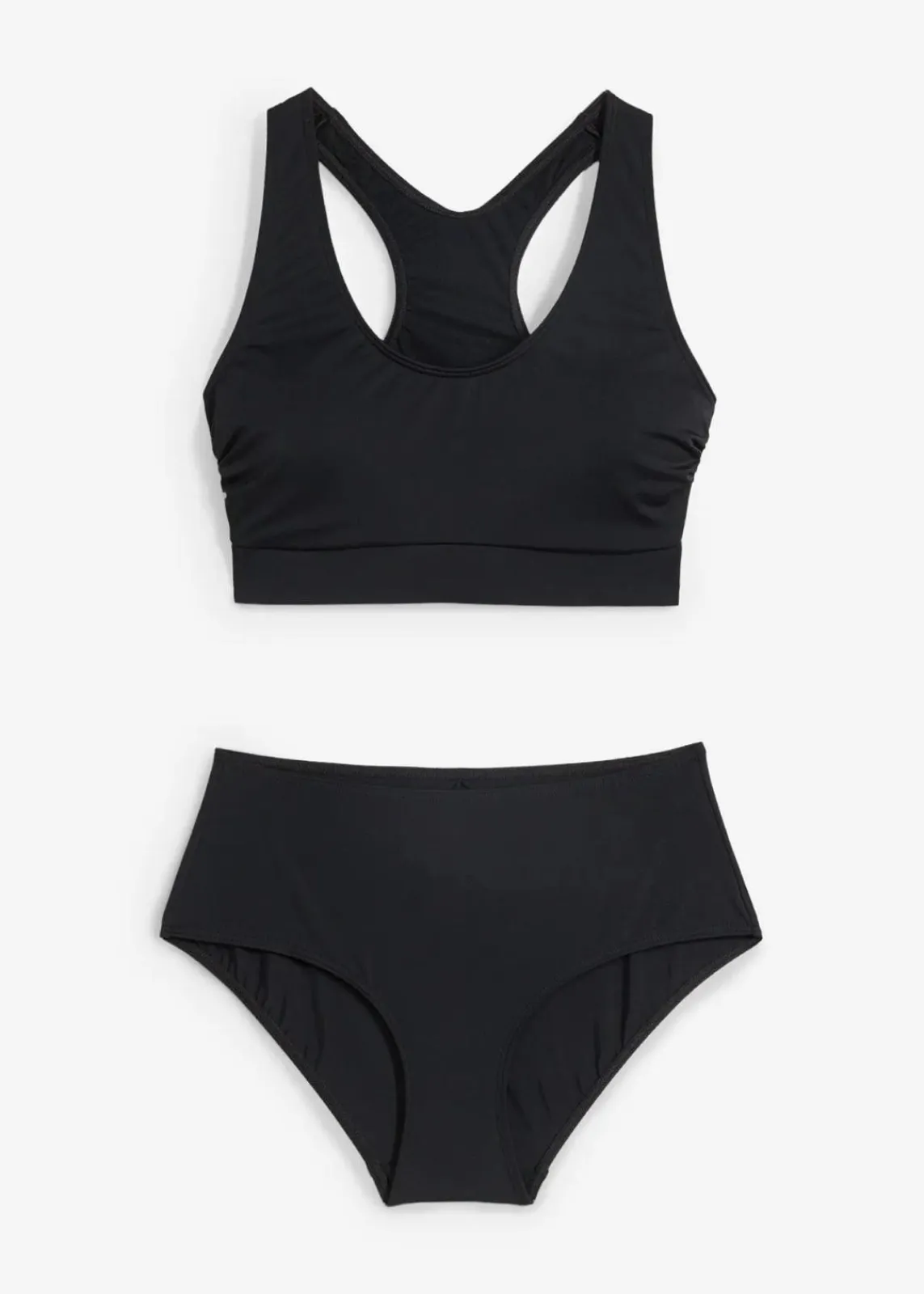 bonprix Nachhaltigere Materialien|Bikinis^Bustier-Bikini mit Ringerrücken (2-tlg. Set) schwarz