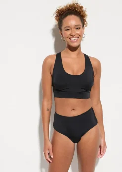 bonprix Nachhaltigere Materialien|Bikinis^Bustier-Bikini mit Ringerrücken (2-tlg. Set) schwarz