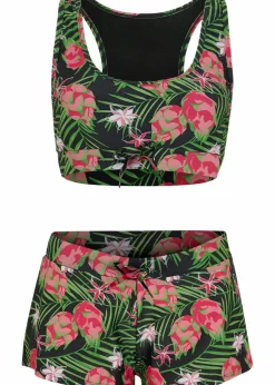 bonprix Nachhaltigere Materialien|Bikinis^Bustier-Bikini (2-tlg.Set) schwarz floral