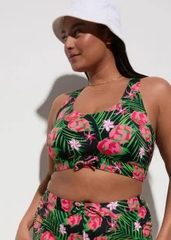 bonprix Nachhaltigere Materialien|Bikinis^Bustier-Bikini (2-tlg.Set) schwarz floral