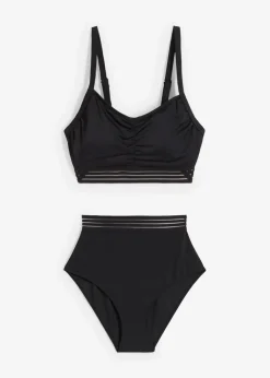 bonprix Bikinis|Nachhaltigere Materialien^Bustier-Bikini (2-tlg.Set) schwarz