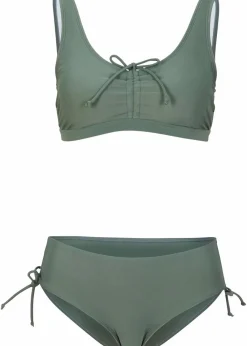 bonprix Nachhaltigere Materialien|Bikinis^Bustier-Bikini (2-tlg.Set) mit Bindeband oliv