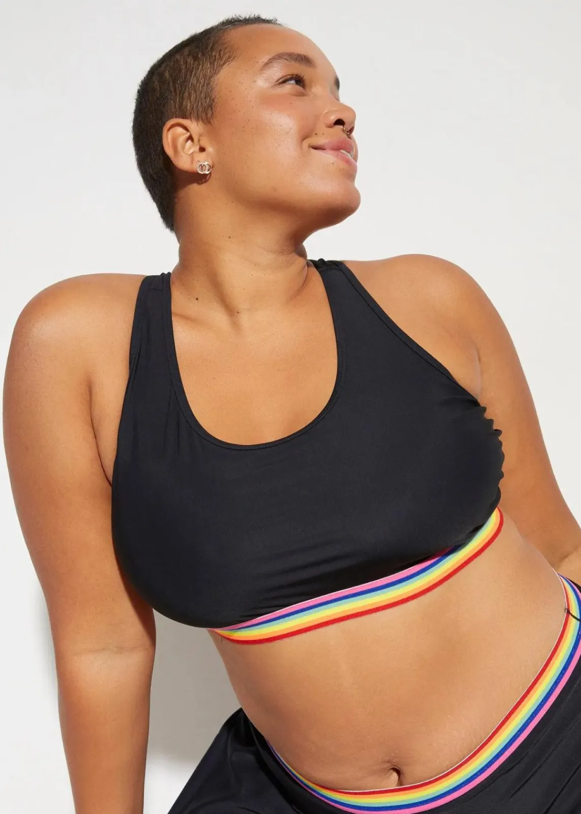 bonprix Nachhaltigere Materialien|Sport Bademode^Bustier-Bikinioberteil schwarz