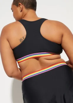bonprix Nachhaltigere Materialien|Sport Bademode^Bustier-Bikinioberteil schwarz