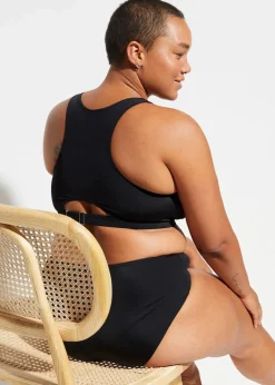 bonprix Nachhaltigere Materialien|Bademode·Bikinis^Bustier-Bikinioberteil mit verstellbarer Unterbrust schwarz
