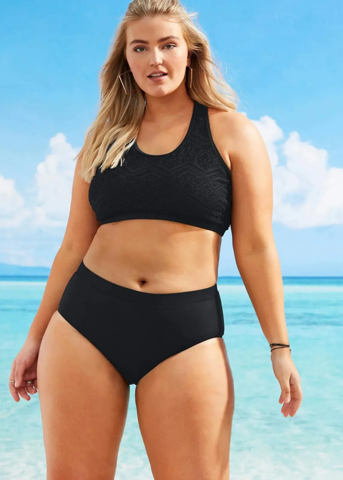 bonprix Nachhaltigere Materialien|Mix & Match^Bustier-Bikinioberteil mit Spitze schwarz