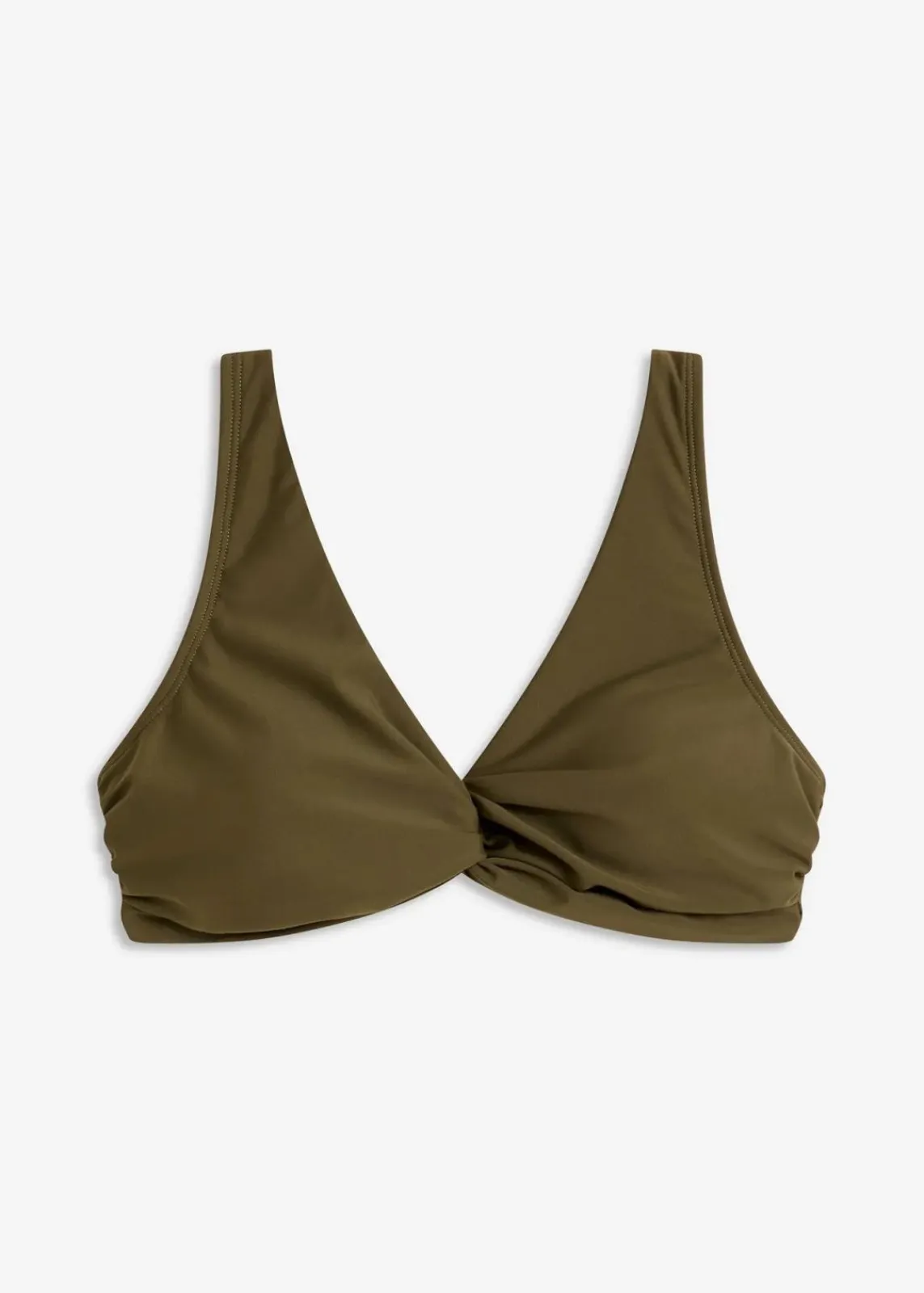 bonprix Nachhaltigere Materialien|Bikinis^Bustier-Bikinioberteil mit Twistdetail dunkeloliv
