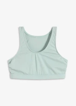 bonprix Nachhaltigere Materialien|Sport Bademode^Bustier-Bikinioberteil mit verstellbarer Unterbrust graugrün