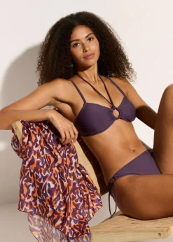 bonprix Nachhaltigere Materialien|Mix & Match^Bustier-Bikinioberteil mit Ringdetail dunkellila
