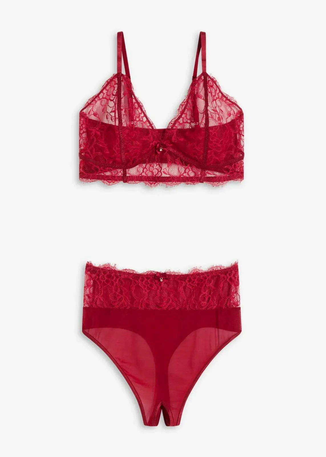 bonprix Wäsche·Erotikwäsche|Wäsche·Bhs^Bustier+Taillenstring ouvert (2-tlg.Set) abendrot