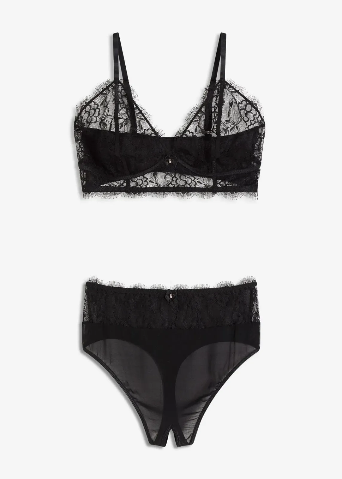 bonprix Bhs|Erotikwäsche^Bustier+Taillenstring ouvert (2-tlg.Set) schwarz