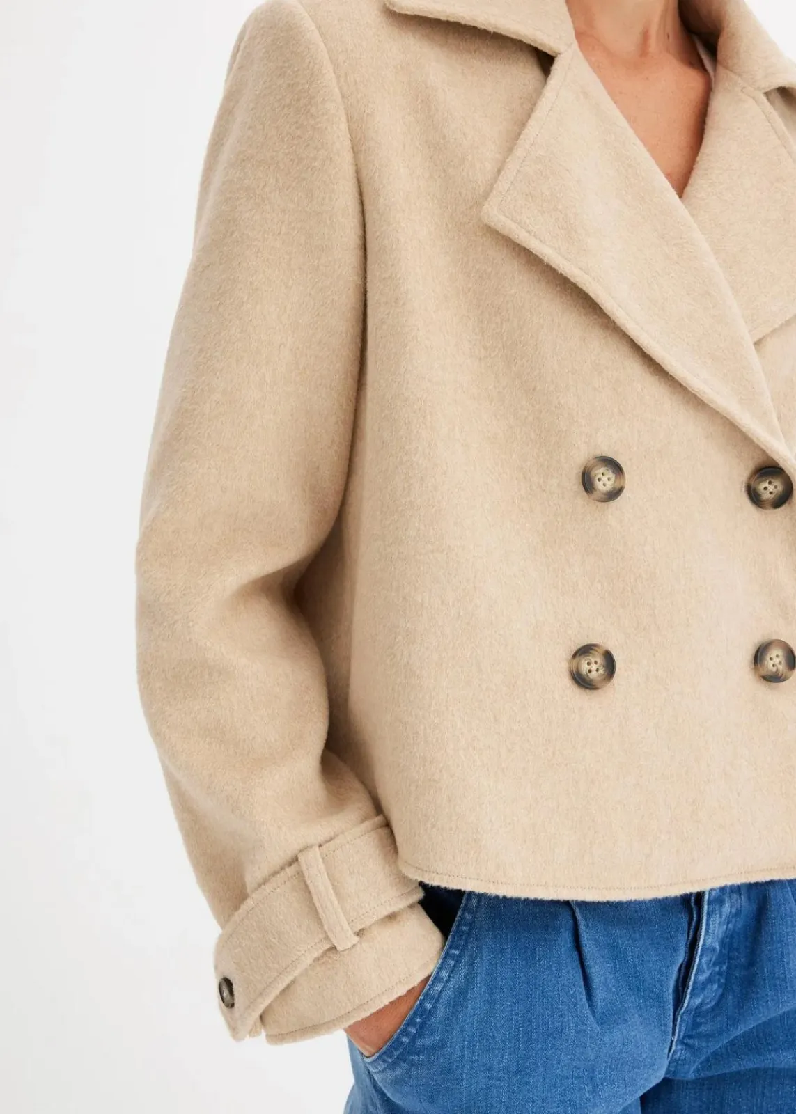 bonprix Bekleidung·Hosen|Jacken & Mäntel^Cabanjacke beige