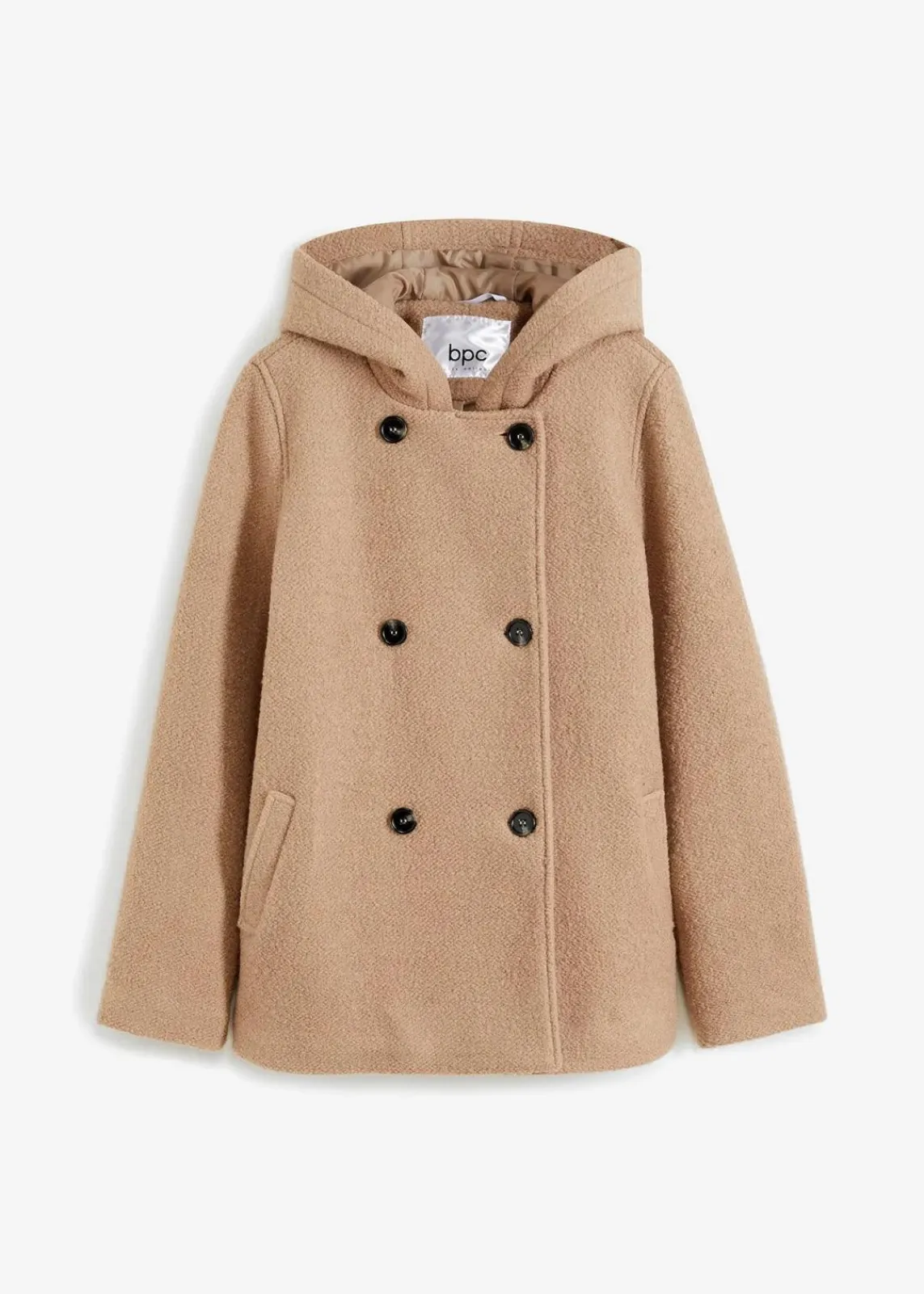 bonprix Bekleidung·Hosen|Jacken & Mäntel^Cabanjacke aus kuscheligem Bouclé khakibeige