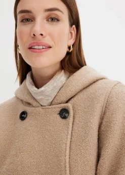 bonprix Bekleidung·Hosen|Jacken & Mäntel^Cabanjacke aus kuscheligem Bouclé khakibeige