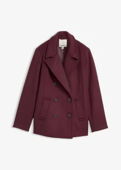 bonprix Bekleidung·Hosen|Nachhaltigere Materialien^Cabanjacke aus Wolle weinrot