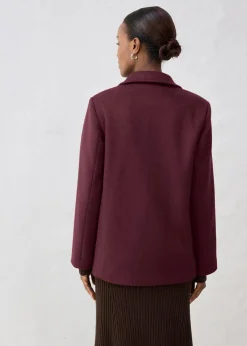 bonprix Bekleidung·Hosen|Nachhaltigere Materialien^Cabanjacke aus Wolle weinrot