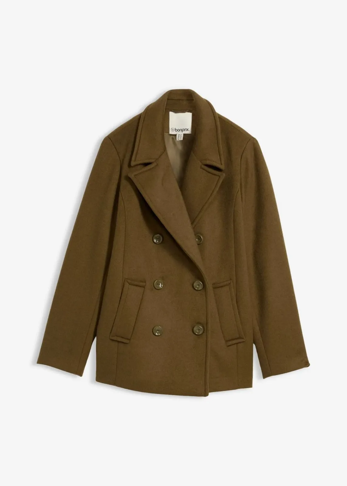 bonprix Premium|Jacken & Mäntel^Cabanjacke aus Wolle erdoliv