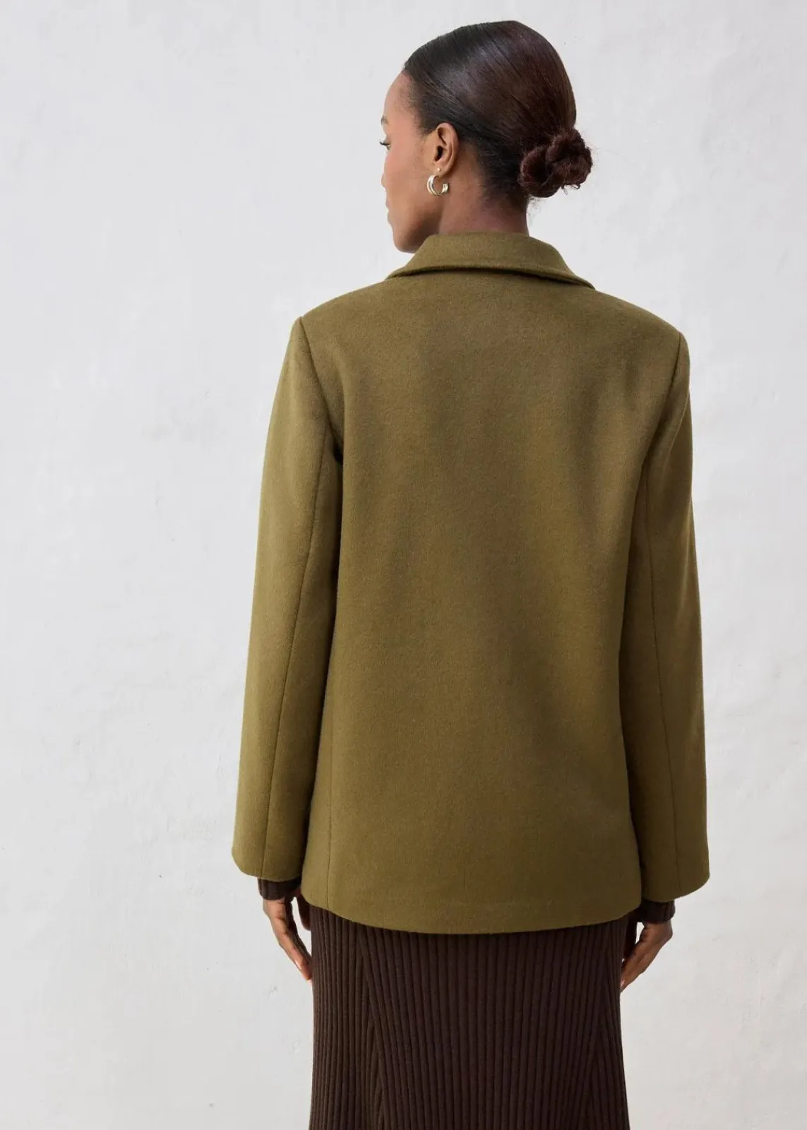 bonprix Premium|Jacken & Mäntel^Cabanjacke aus Wolle erdoliv