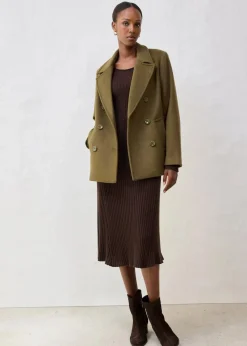 bonprix Premium|Jacken & Mäntel^Cabanjacke aus Wolle erdoliv