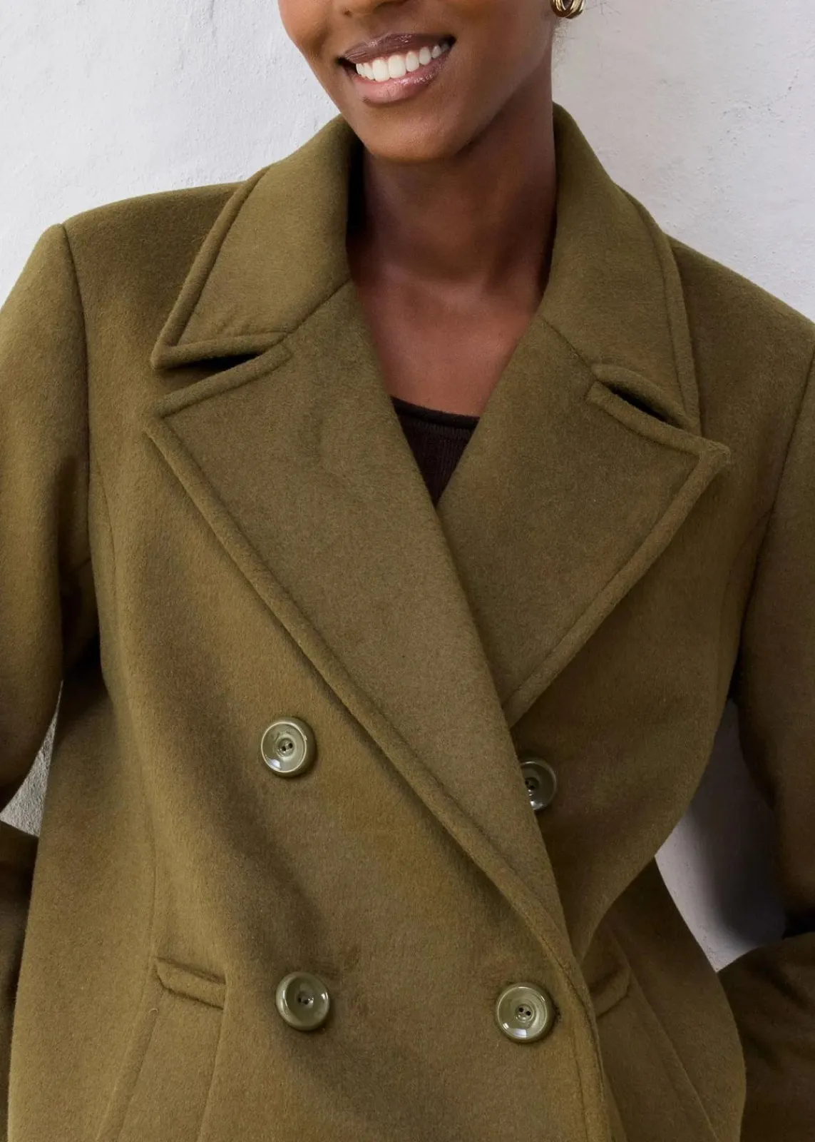 bonprix Premium|Jacken & Mäntel^Cabanjacke aus Wolle erdoliv