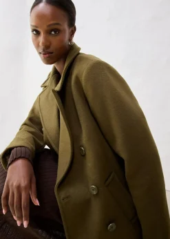 bonprix Premium|Jacken & Mäntel^Cabanjacke aus Wolle erdoliv