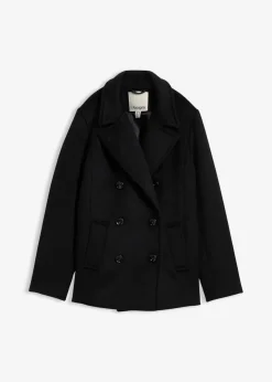 bonprix Bekleidung·Hosen|Nachhaltigere Materialien^Cabanjacke aus Wolle schwarz