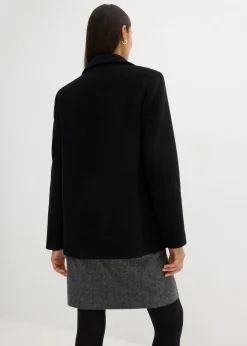 bonprix Bekleidung·Hosen|Nachhaltigere Materialien^Cabanjacke aus Wolle schwarz