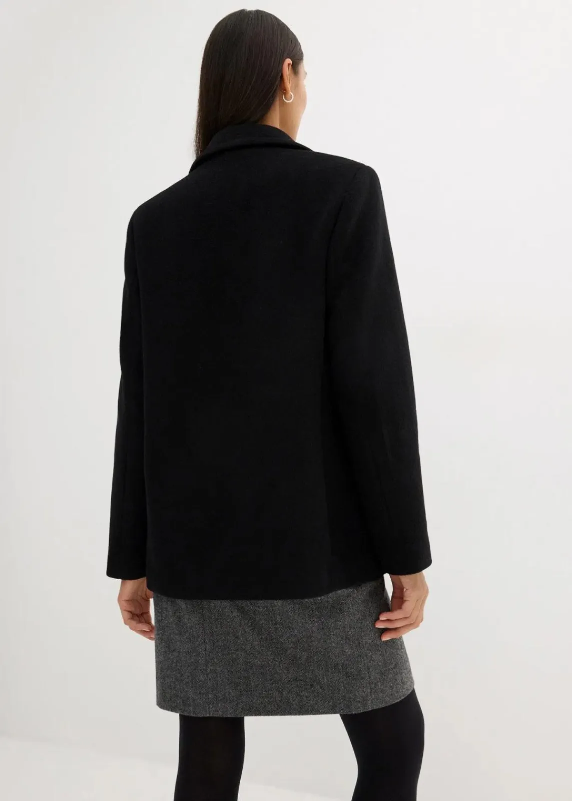 bonprix Bekleidung·Hosen|Nachhaltigere Materialien^Cabanjacke aus Wolle schwarz