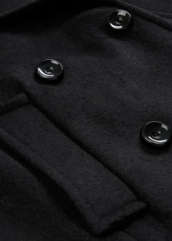 bonprix Bekleidung·Hosen|Nachhaltigere Materialien^Cabanjacke aus Wolle schwarz