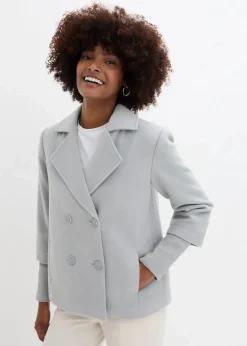 bonprix Jacken & Mäntel|Bekleidung·Hosen^Cabanjacke mit Strickärmeln schattengrau