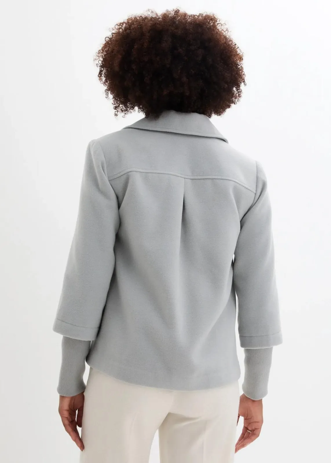 bonprix Jacken & Mäntel|Bekleidung·Hosen^Cabanjacke mit Strickärmeln schattengrau
