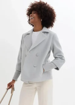 bonprix Jacken & Mäntel|Bekleidung·Hosen^Cabanjacke mit Strickärmeln schattengrau