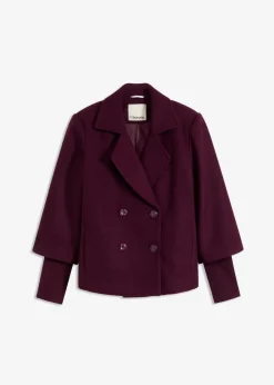 bonprix Jacken & Mäntel|Bekleidung·Hosen^Cabanjacke mit Strickärmeln weinrot