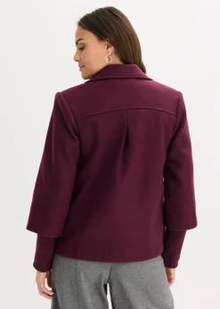 bonprix Jacken & Mäntel|Bekleidung·Hosen^Cabanjacke mit Strickärmeln weinrot