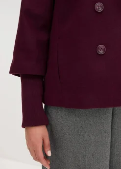 bonprix Jacken & Mäntel|Bekleidung·Hosen^Cabanjacke mit Strickärmeln weinrot