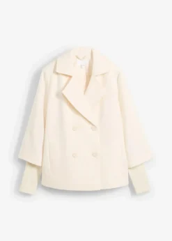 bonprix Bekleidung·Hosen|Jacken & Mäntel^Cabanjacke mit Strickärmeln naturbeige