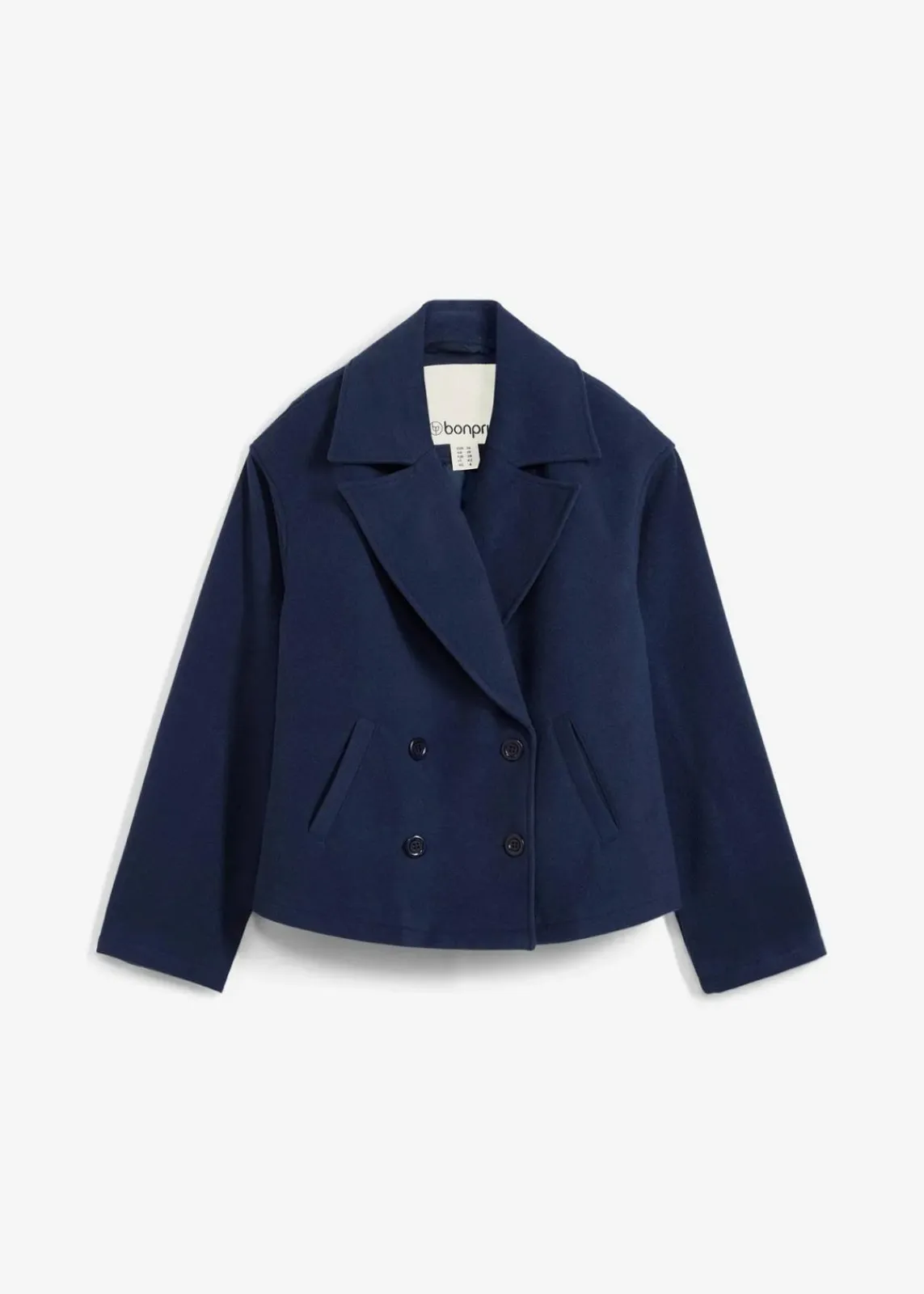 bonprix Jacken & Mäntel|Bekleidung·Hosen^Cabanjacke, Wollimitat dunkelblau