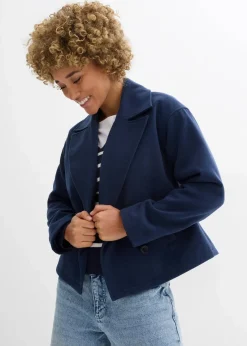bonprix Jacken & Mäntel|Bekleidung·Hosen^Cabanjacke, Wollimitat dunkelblau