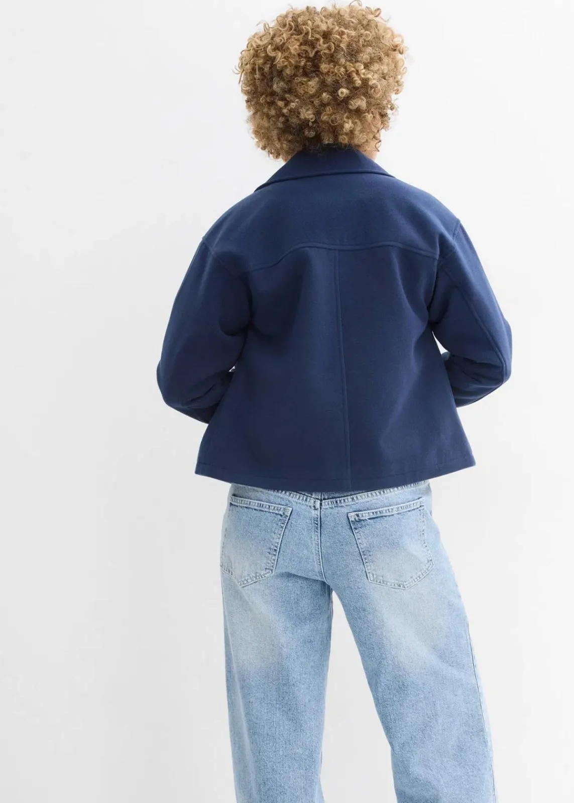 bonprix Jacken & Mäntel|Bekleidung·Hosen^Cabanjacke, Wollimitat dunkelblau